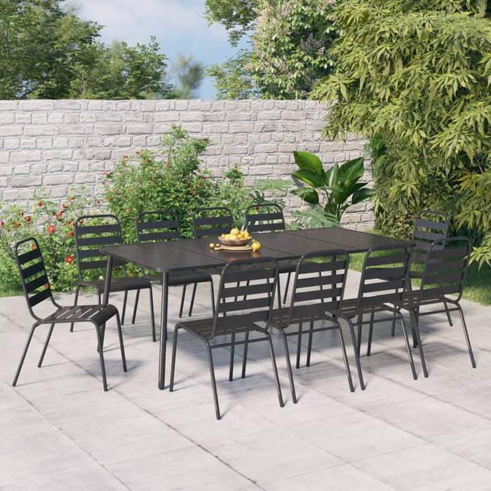 Set de mobilier pentru grădină, 11 piese, antracit, oțel - WALTI WALTI