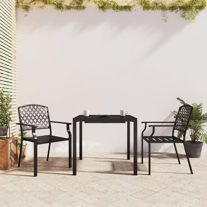 Set de masă grădină, 3 piese, antracit, oțel - WALTI WALTI