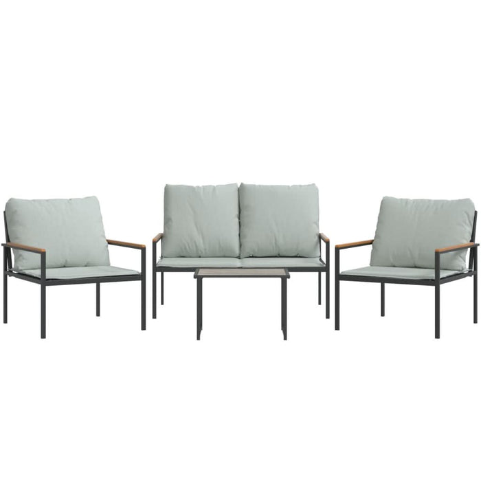 Set mobilier de grădină, cu perne, antracit, 4 piese, oțel - WALTI WALTI