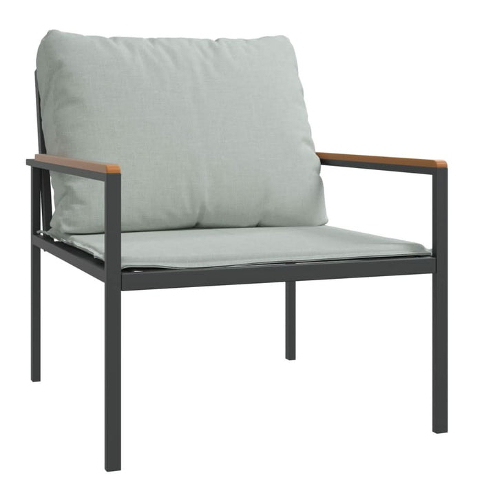 Set mobilier de grădină, cu perne, antracit, 4 piese, oțel - WALTI WALTI