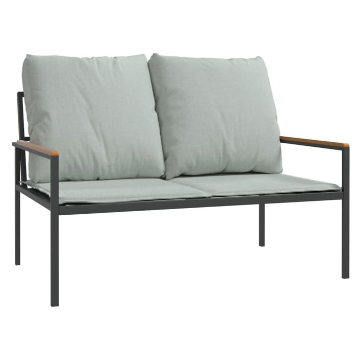 Set mobilier de grădină, cu perne, antracit, 4 piese, oțel - WALTI WALTI