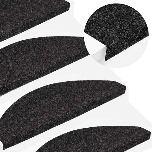 Covorașe de scări autoadezive, 10 buc., antracit, 65x22,5x3,5cm - WALTI WALTI