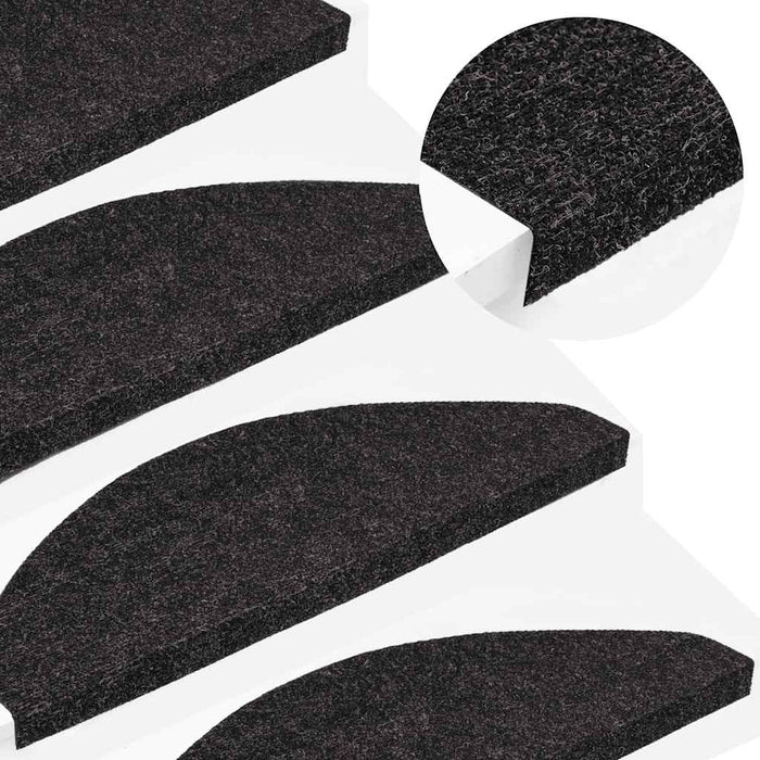 Covorașe de scări autoadezive, 10 buc., antracit, 65x22,5x3,5cm - WALTI WALTI
