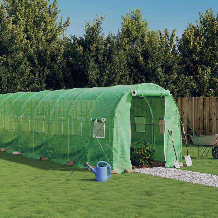 Seră cu cadru din oțel, verde, 28 m², 14x2x2 m - WALTI WALTI