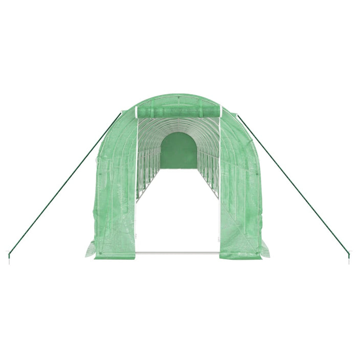 Seră cu cadru din oțel, verde, 32 m², 16x2x2 m - WALTI WALTI