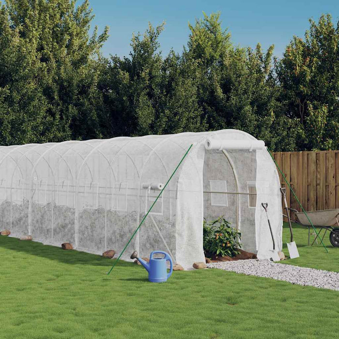 Seră cu cadru din oțel, alb, 32 m², 16x2x2 m - WALTI WALTI