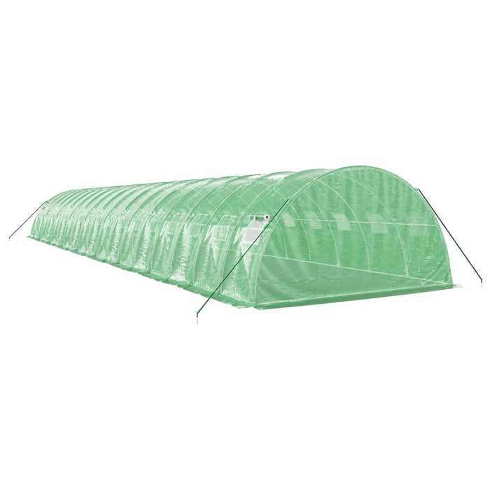 Seră cu cadru din oțel, verde, 72 m², 18x4x2 m WALTI