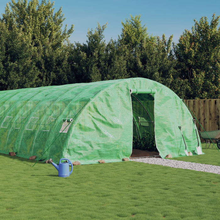 Seră cu cadru din oțel, verde, 90 m², 18x5x2,3 m - WALTI WALTI