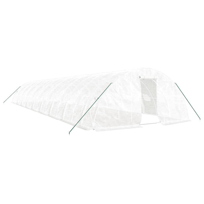 Seră cu cadru din oțel, alb, 90 m², 18x5x2,3 m WALTI