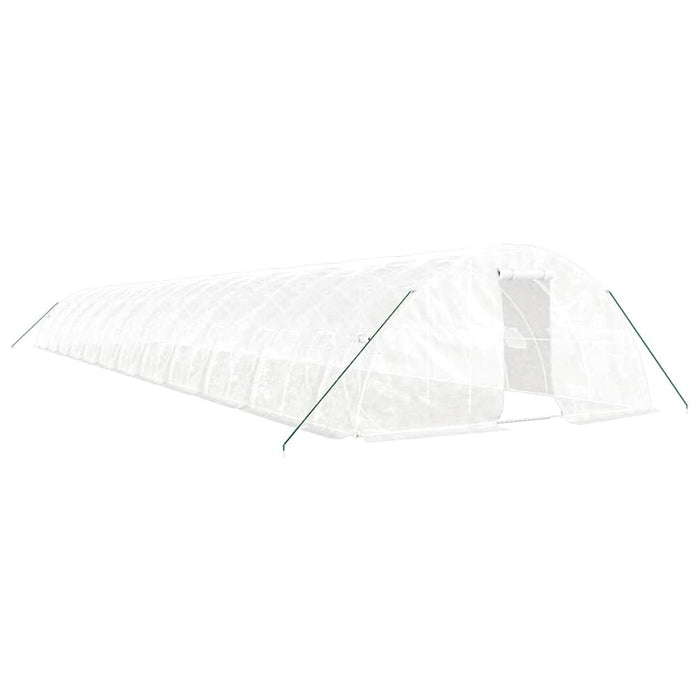 Seră cu cadru din oțel, alb, 120 m², 24x5x2,3 m WALTI