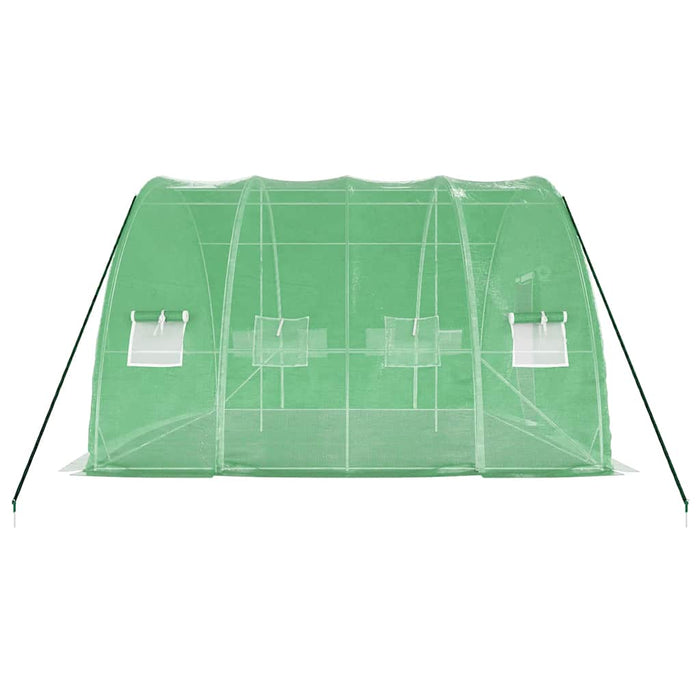 Seră cu cadru de oțel verde 24 m² 6x4x2,85 m WALTI