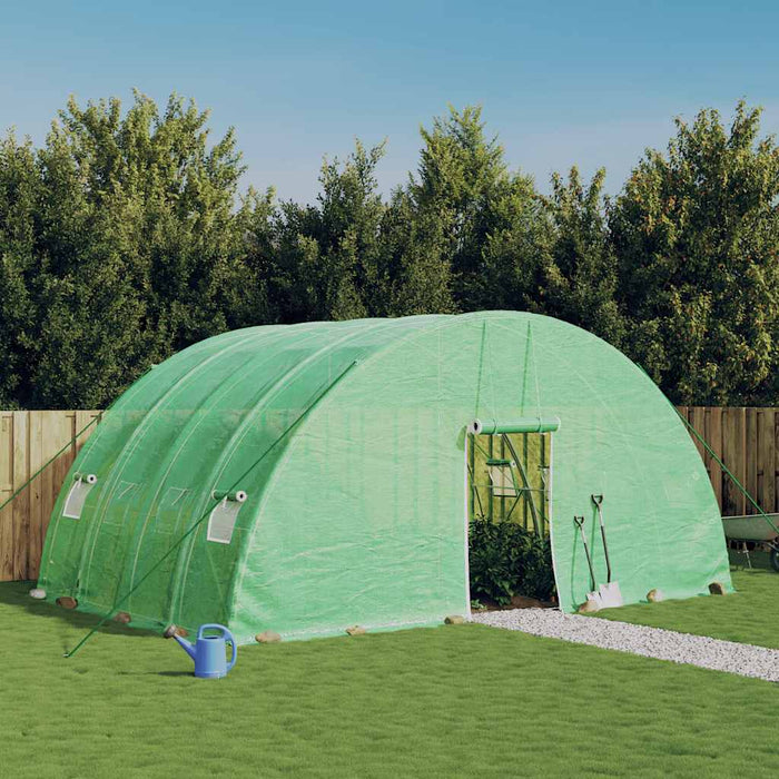 Seră cu cadru de oțel verde 24 m² 6x4x2,85 m WALTI