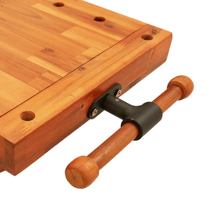 Blat pentru banc de lucru cu menghină, 52x44x9,5 cm lemn acacia - WALTI WALTI