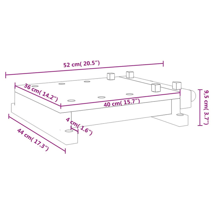 Blat pentru banc de lucru cu menghină, 52x44x9,5 cm lemn acacia - WALTI WALTI
