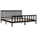Cadru pat cu tăblie 200x200 cm, negru, lemn masiv de pin - WALTI WALTI
