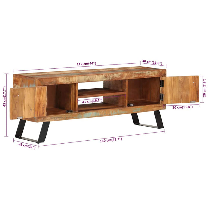 Comodă TV, 112x30x45 cm, lemn masiv reciclat - WALTI WALTI