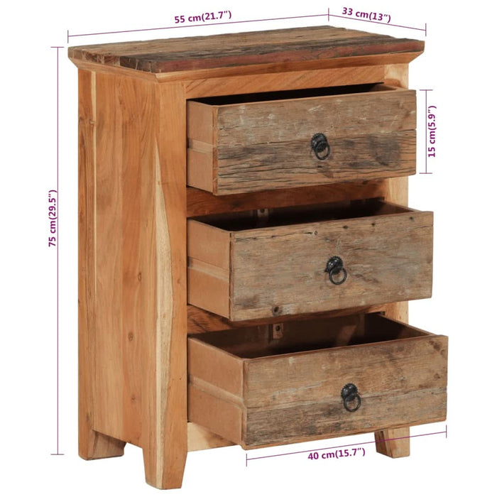Dulap lateral, 55x33x75 cm, lemn masiv de acacia - WALTI WALTI