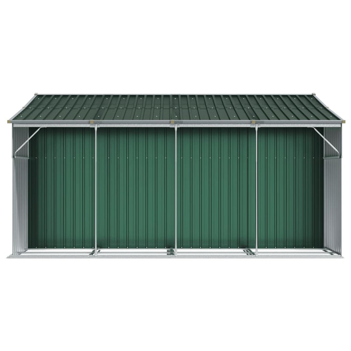 Șopron de grădină, verde, 277x365,5x179 cm, oțel zincat - WALTI WALTI