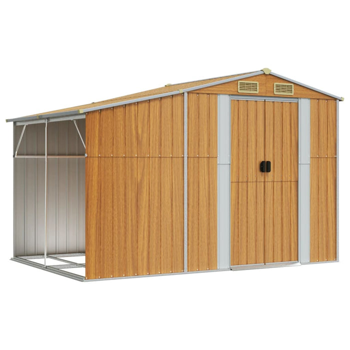 Șopron de grădină maro deschis 277x192,5x179 cm oțel galvanizat - WALTI WALTI
