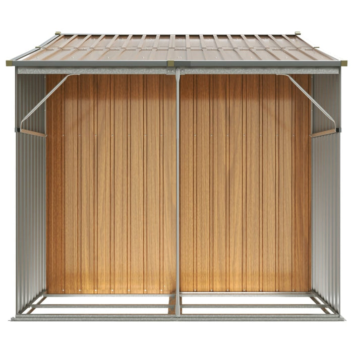 Șopron de grădină maro deschis 277x192,5x179 cm oțel galvanizat - WALTI WALTI