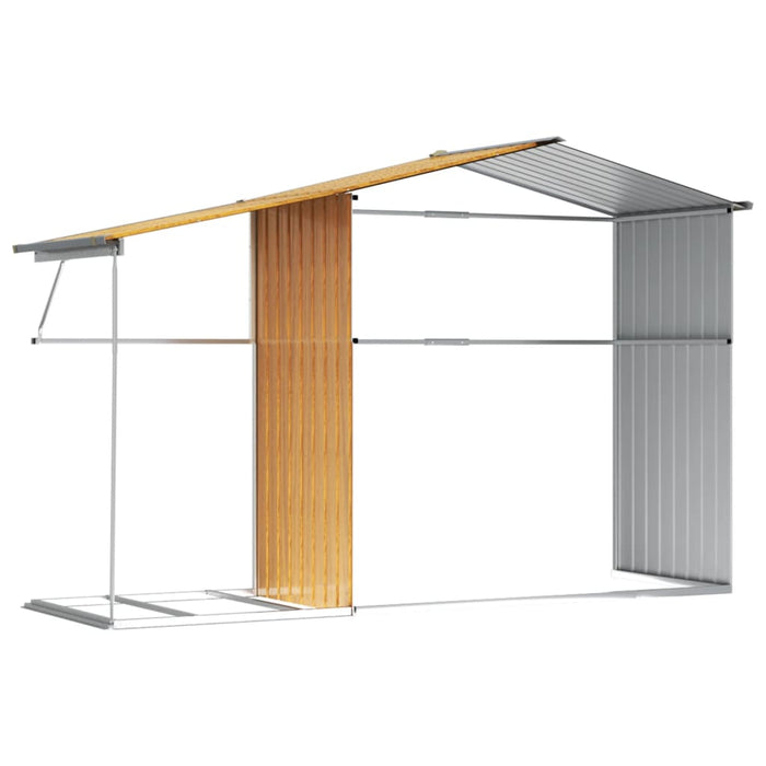 Șopron de grădină maro deschis 277x192,5x179 cm oțel galvanizat - WALTI WALTI