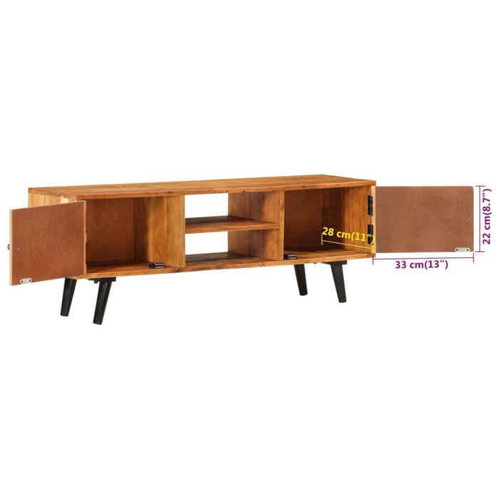 Comodă TV cu uși, 112x30x40 cm, lemn masiv de acacia și metal WALTI