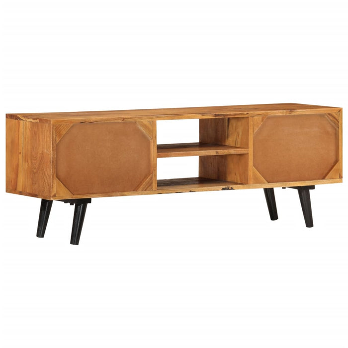 Comodă TV cu uși, 112x30x40 cm, lemn masiv de acacia și metal WALTI