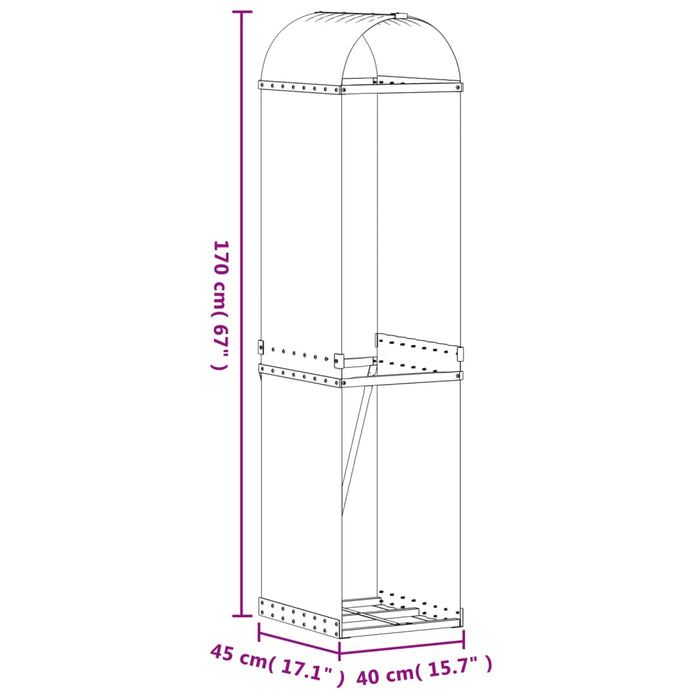 Suport pentru bușteni verde 40x45x170 cm oțel galvanizat - WALTI WALTI