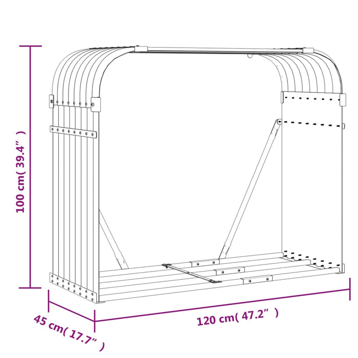 Suport pentru bușteni, verde, 120x45x100 cm, oțel galvanizat - WALTI WALTI