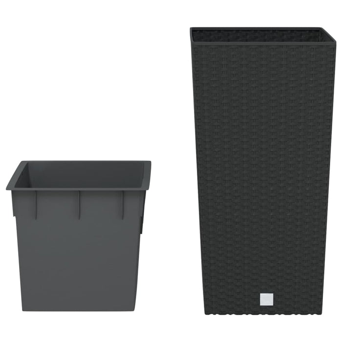 Jardinieră cu interior detașabil antracit 11 / 26,5 L PP ratan - WALTI WALTI