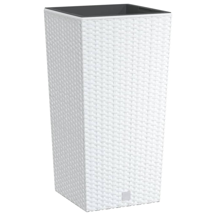 Jardinieră cu interior detașabil, alb, 11 / 26,5 L, PP ratan WALTI