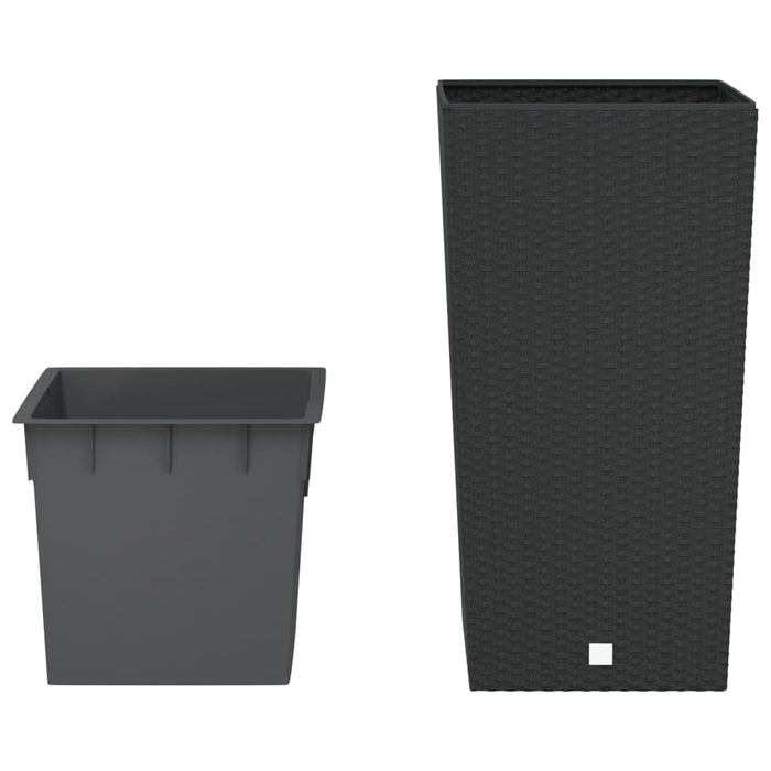 Jardinieră cu interior detașabil, antracit, 21 / 49 L, PP ratan WALTI
