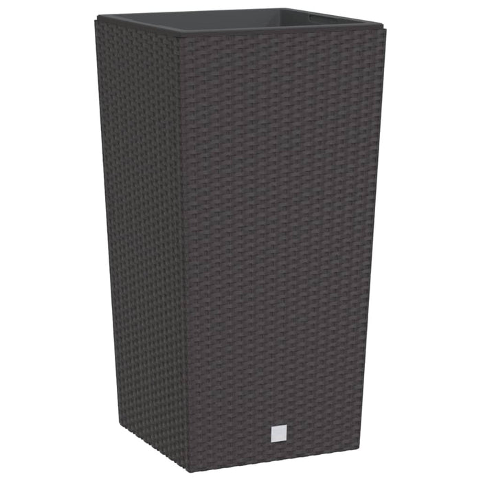 Jardinieră cu interior detașabil, maro, 21 / 49 L, PP ratan WALTI