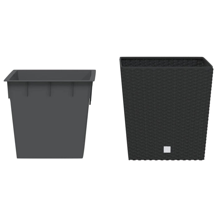 Jardinieră cu interior detașabil, antracit, 21 / 32 L, PP ratan - WALTI WALTI