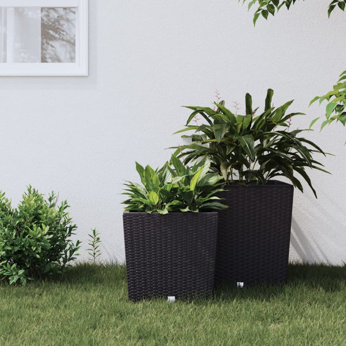 Jardinieră cu interior detașabil, antracit, 21 / 32 L, PP ratan - WALTI WALTI