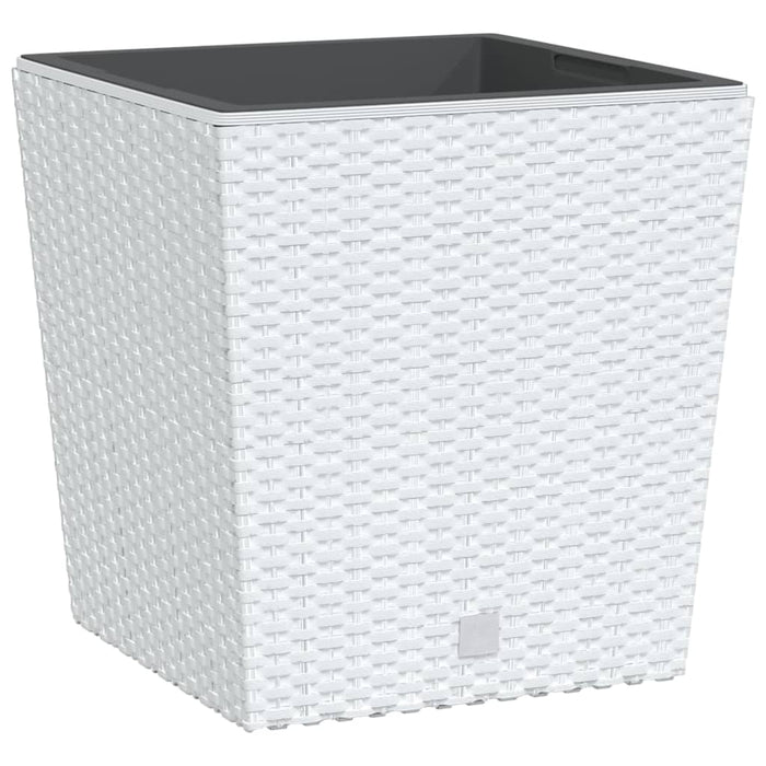 Jardinieră cu interior detașabil, alb, 21 / 32 L, PP ratan - WALTI WALTI