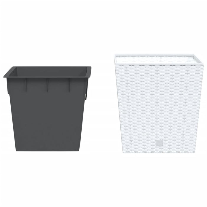 Jardinieră cu interior detașabil, alb, 21 / 32 L, PP ratan - WALTI WALTI