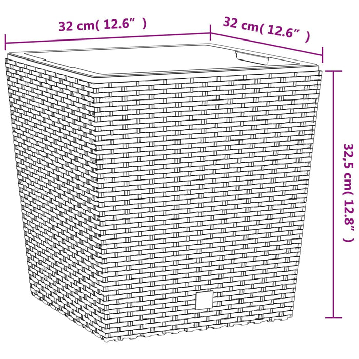 Jardinieră cu interior detașabil, alb, 21 / 32 L, PP ratan - WALTI WALTI