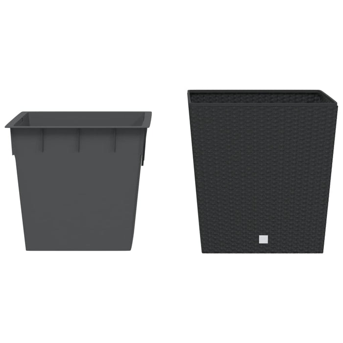 Jardinieră cu interior detașabil, antracit, 37 / 64 L, PP ratan - WALTI WALTI