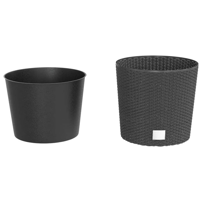 Jardinieră cu interior detașabil, antracit 15 / 15,3 L PP ratan - WALTI WALTI