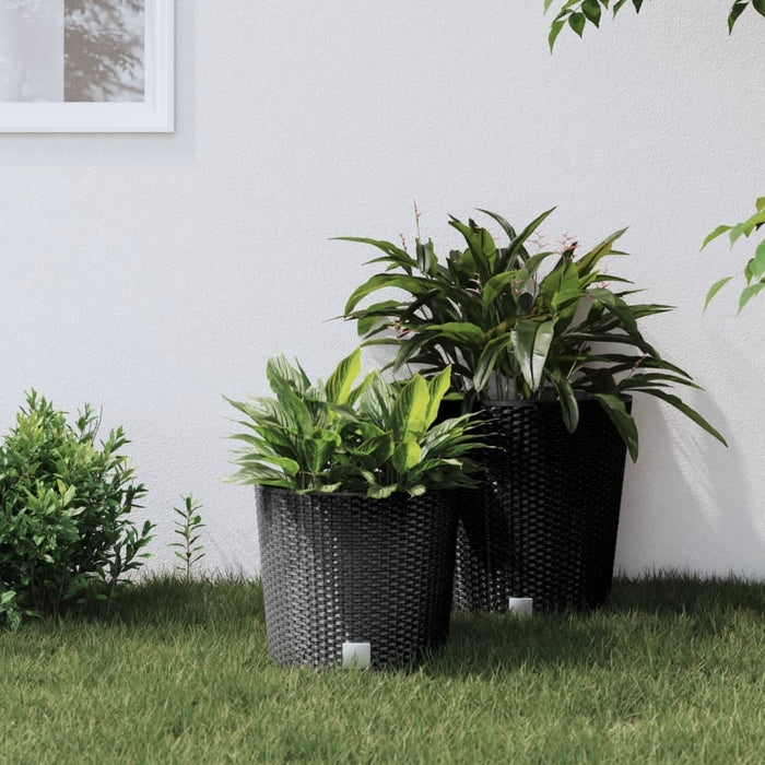 Jardinieră cu interior detașabil, antracit 15 / 15,3 L PP ratan - WALTI WALTI