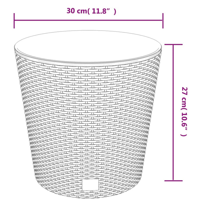 Jardinieră cu interior detașabil, alb, 15 / 15,3 L, PP ratan - WALTI WALTI