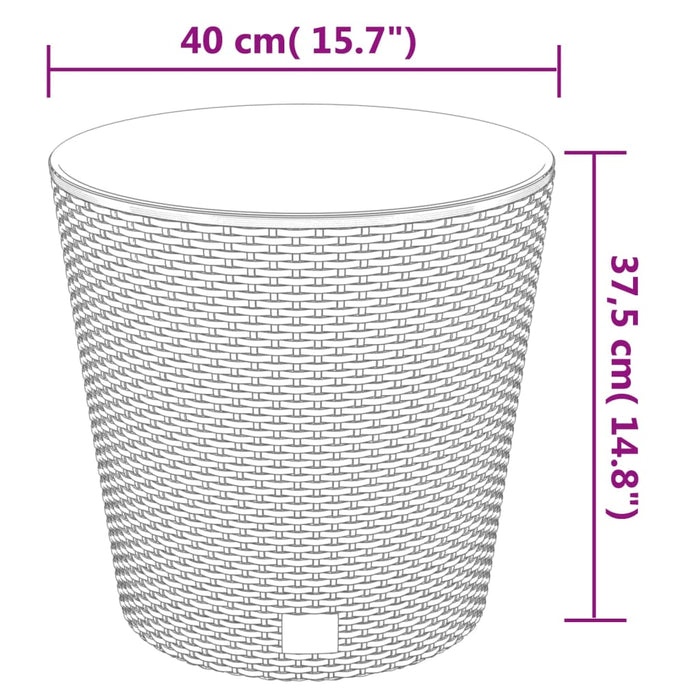 Jardinieră cu interior detașabil antracit 35 / 37,5 L PP ratan - WALTI WALTI