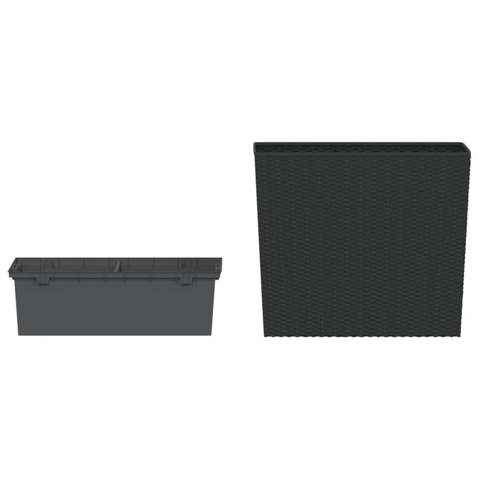 Jardinieră cu interior detașabil, antracit, 12 / 44 L, PP ratan WALTI