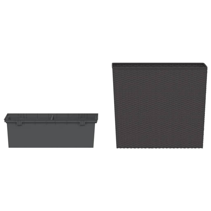 Jardinieră cu interior detașabil, maro, 12 / 44 L, PP ratan - WALTI WALTI