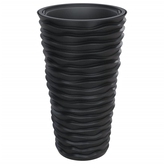 Jardinieră cu interior detașabil, antracit, 8 / 22 L PP canelat WALTI