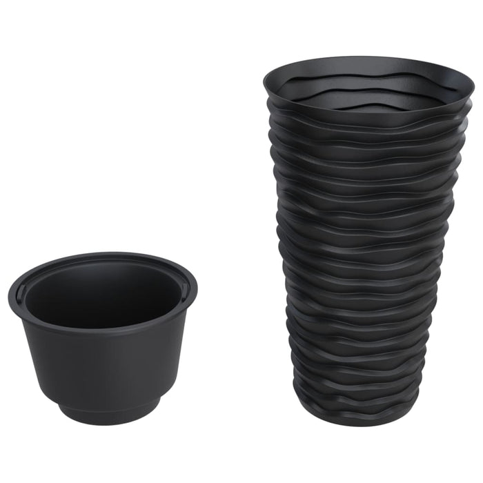 Jardinieră cu interior detașabil, antracit, 8 / 22 L PP canelat WALTI