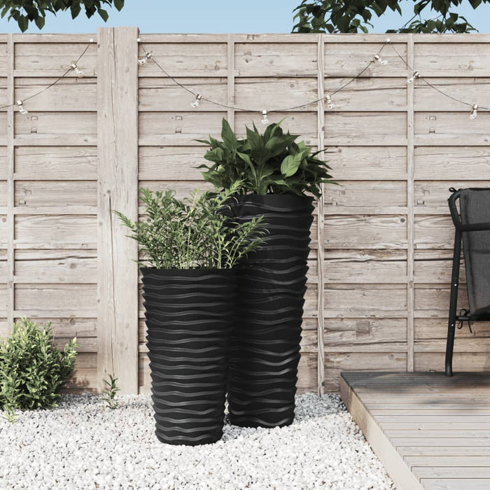 Jardinieră cu interior detașabil, antracit, 8 / 22 L PP canelat WALTI