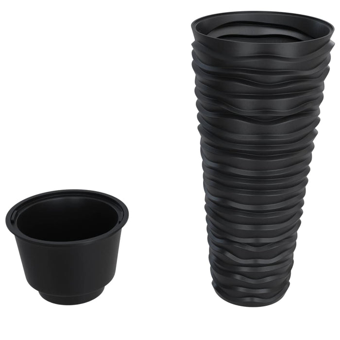 Jardinieră cu interior detașabil, antracit 18 / 45 L PP canelat - WALTI WALTI