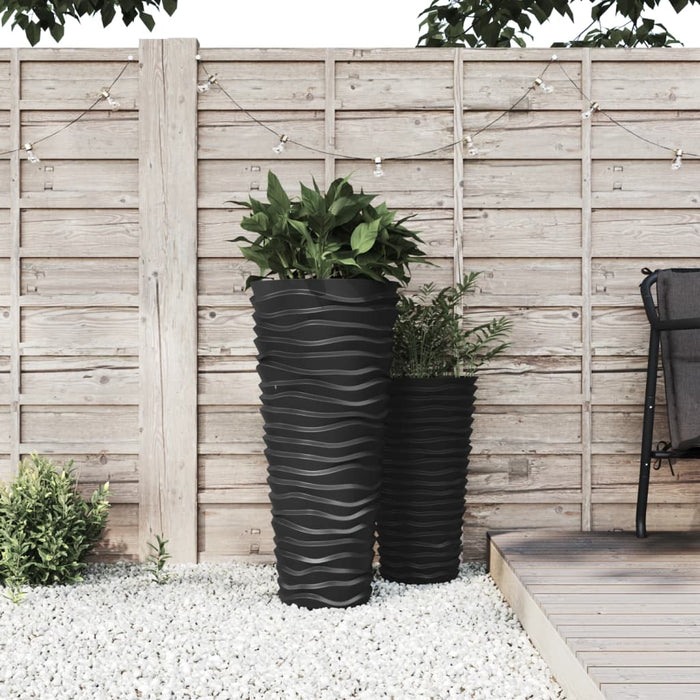 Jardinieră cu interior detașabil, antracit 18 / 45 L PP canelat - WALTI WALTI